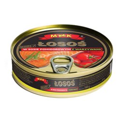 M&K RYBA ŁOSOŚ W SOSIE POMIDOROWYM Z WARZYWAMI 160g