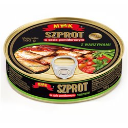 M&K RYBA SZPROT W PROMIDORACH Z WARZYWAMI 160g