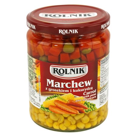 ROLNIK MIESZANKA MARCHEW GROSZEK Z KUKRYDZĄ 276/460g 540ml