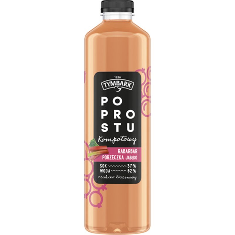 TYMBARK KOMPOT POPROSTU JABŁKO RABARBAR CZARNA PORZECZKA 1,25L