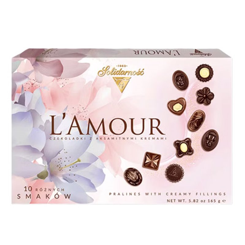 SOLIDARNOŚĆ BOMBONIERKA L'AMOUR CZEKOLADKI 165g