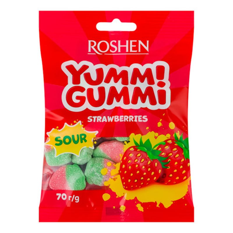 YUMMI GUMMI ŻELKI TRUSKAWKA 70g