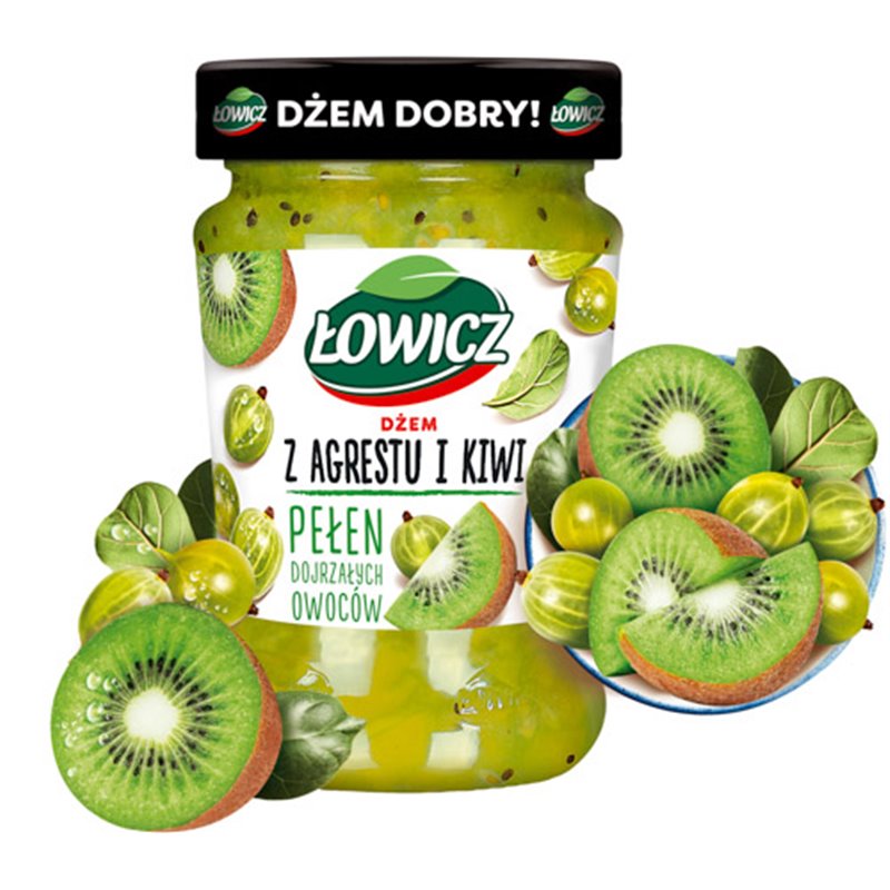 ŁOWICZ DŻEM AGREST KIWI 280g