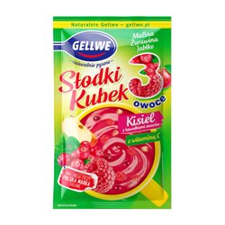 GELLWE KISIEL SŁODKI KUBEK 3 OWOCE MALINA ŻURAWINA 30g