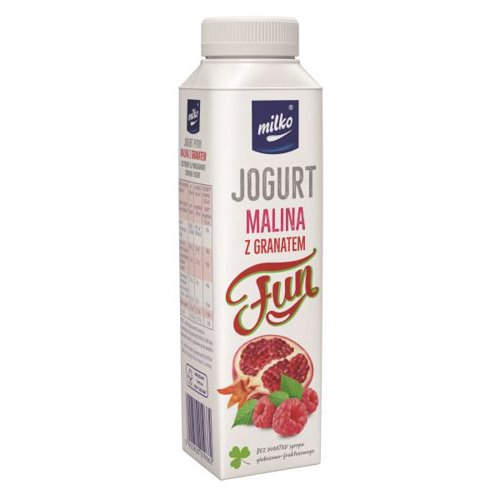 MLEKPOL JOGURT PITNY MILKO FUN MALINA Z GRANATEM 330g