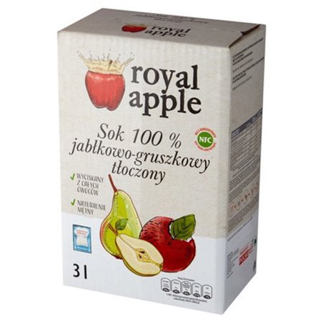 ROYAL APPLE SOK 100% JABŁKO GRUSZKA 3L