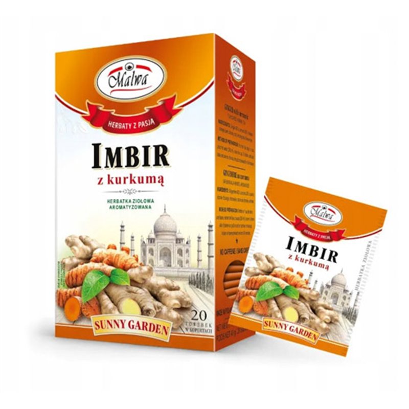 MALWA HERBATA ZIOŁOWA IMBIR Z KURKUMĄ 20x2g 40g