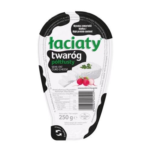 MLEKPOL SER TWARÓG ŁACIATY PÓŁTŁUSTY 4% 250g