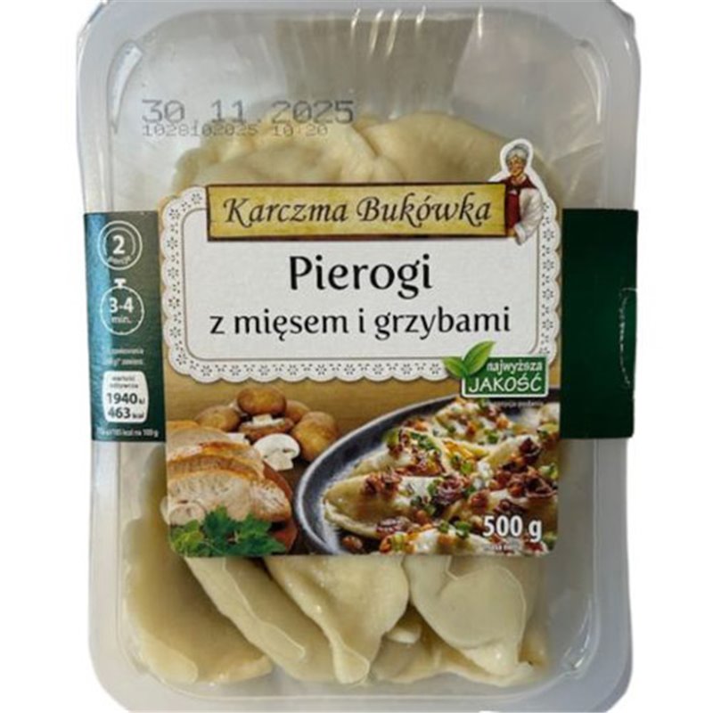 BUKÓWKA DANIE PIEROGI Z MIĘSEM I GRZYBAMI 400g