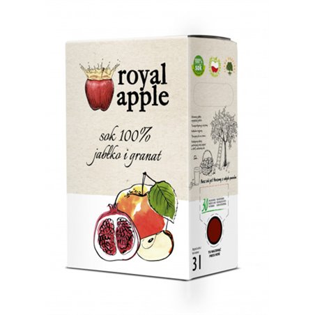 ROYAL APPLE SOK 100% JABŁKO GRANAT 3L
