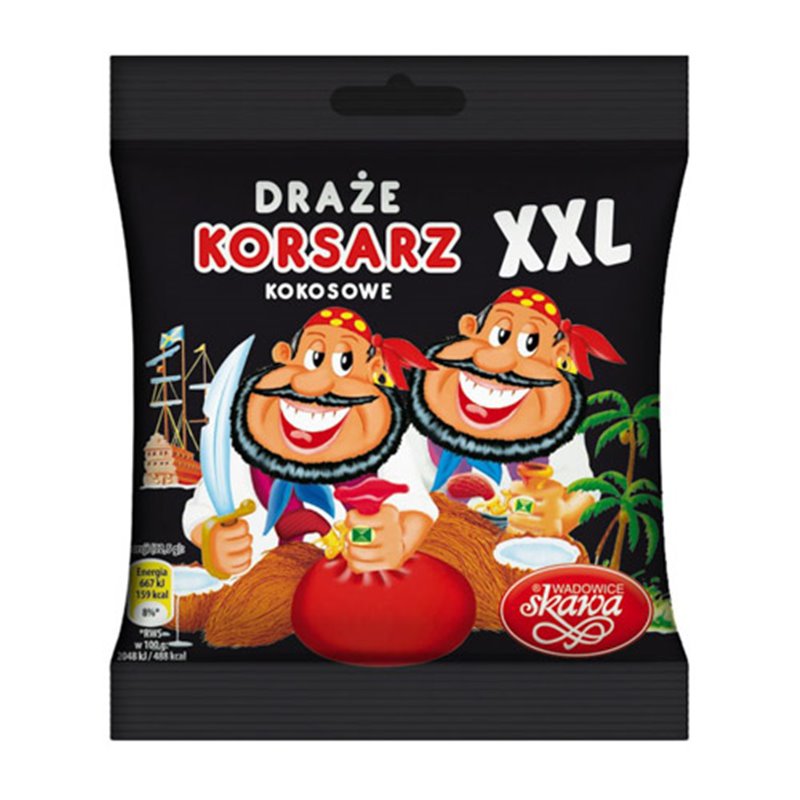 SKAWA DRAŻE KOKOSOWE KORSARZ XXL 130g