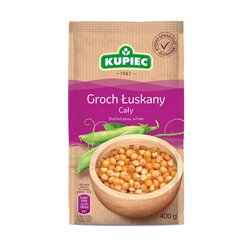 KUPIEC ZIARNA GROCH ŁUSKANY CAŁY 400g