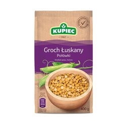 KUPIEC ZIARNA GROCH ŁUSKANY POŁÓWKI 400g