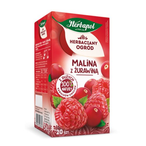 HERBAPOL HERBATA HERBACIANY OGRÓD MALINA Z ŻURAWINĄ 20x2,7g 54g