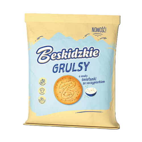 AKSAM KRAKERSY BESKIDZKIE GRULSY ŚMIETANKA I SZCZYPIOREK 90g