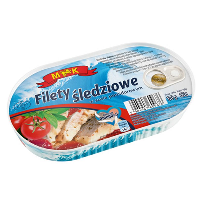 M&K RYBA FILET ŚLEDZIOWY W POMIDORACH 170g