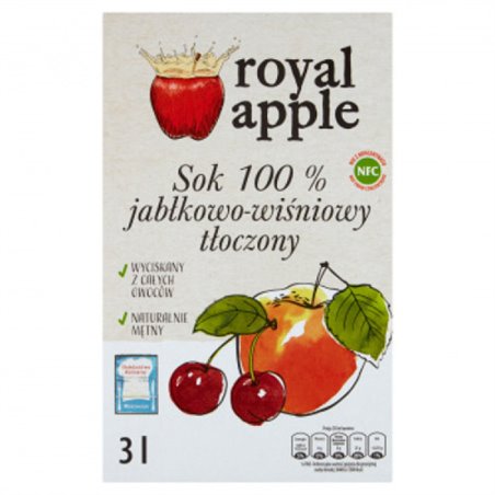 ROYAL APPLE SOK 100% JABŁKO WIŚNIA 3L