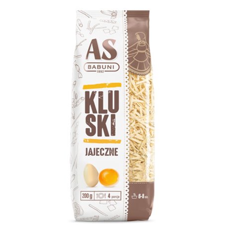 AS BABUNI MAKARON KLUSKI JAJECZNE 200g