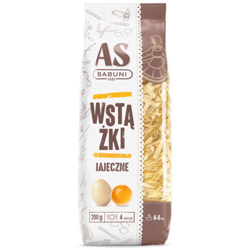 AS BABUNI MAKARON WSTĄŻKI JAJECZNE 200g