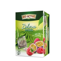 HERBAPOL HERBATA BIG-ACTIVE ZIELONA Z MALINĄ I MARAKUJĄ 20x1,7g 34g