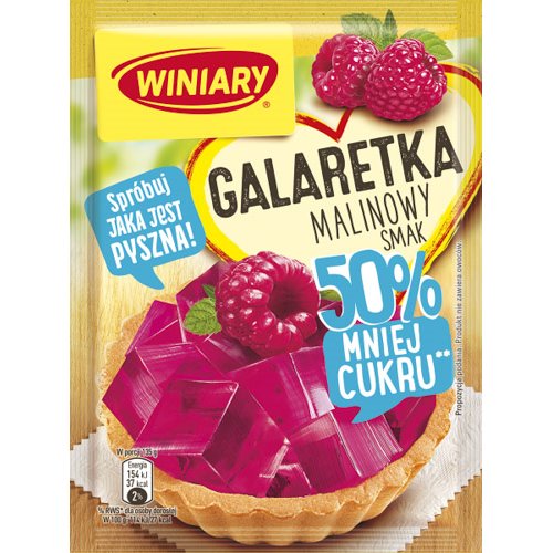 WINIARY GALARETKA MALINA 50% MNIEJ CUKRU 39g