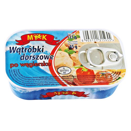 M&K RYBA WĄTRÓBKI DORSZOWE PO WĘGIERSKU 115g