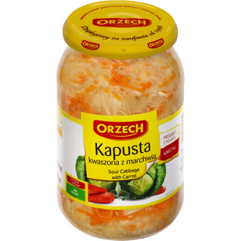 ORZECH KAPUSTA KWASZONA Z MARCHWIĄ 900g