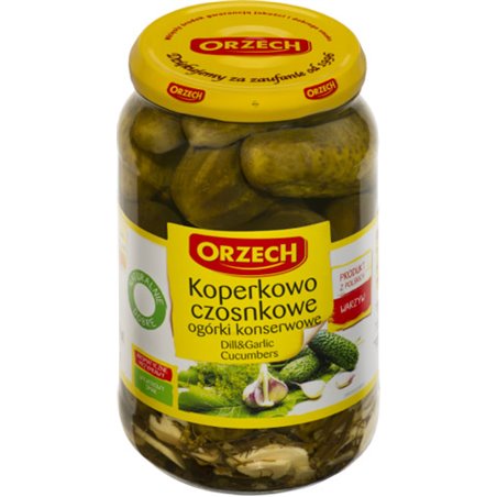 ORZECH OGÓRKI KONSERWOWE Z CZOSNKIEM 830g