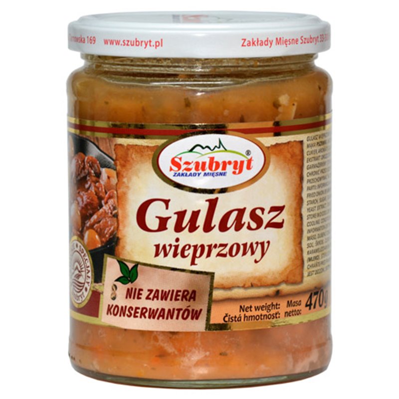 SZUBRYT DANIE GULASZ WIEPRZOWY 470g