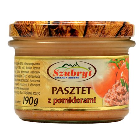 SZUBRYT SŁOIK PASZTET DROBIOWY Z POMIDORAMI 190g