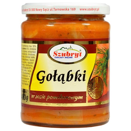 SZUBRYT DANIE GOŁĄBKI W SOSIE POMIDOROWYM 480g