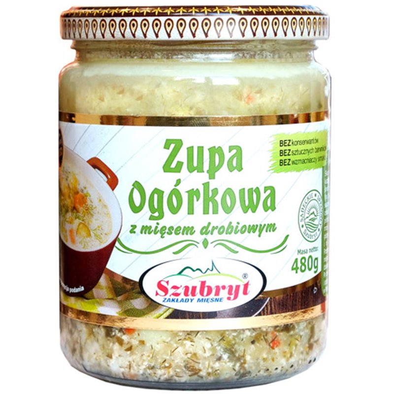 SZUBRYT DANIE ZUPA OGÓRKOWA Z MIĘSEM DROBIOWYM 480g