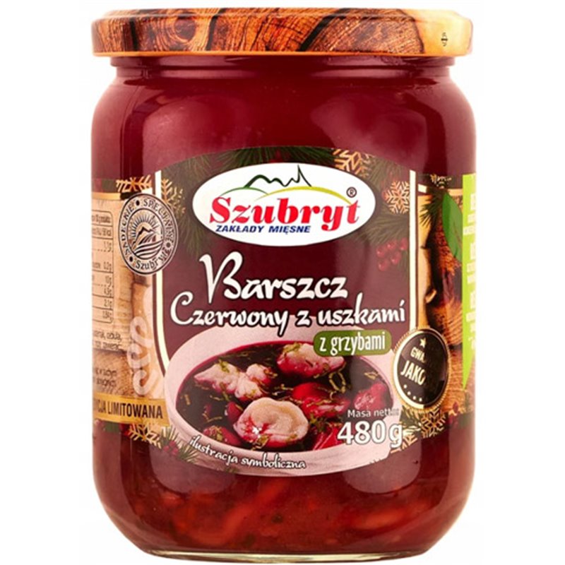 SZUBRYT DANIE BARSZCZ CZERWONY Z USZKAMI 480g