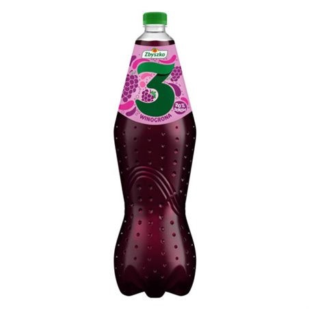 ZBYSZKO NAPÓJ 3 WINOGRONA +20% SOKU GAZ 1,75L