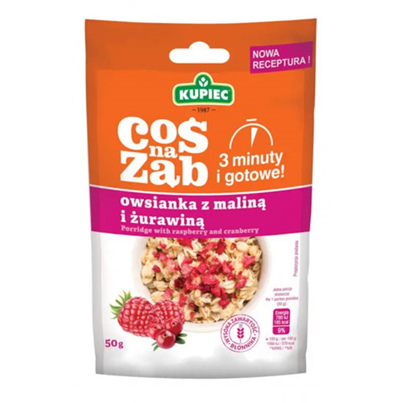 KUPIEC OWSIANKA COŚ NA ZĄB MALINA I ŻURAWINA 50g