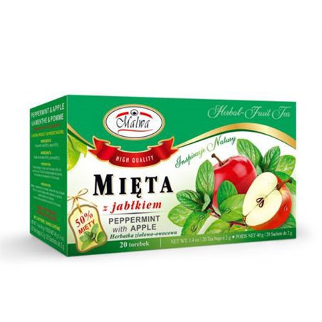 MALWA HERBATA ZIOŁOWA MIĘTA Z JABŁKIEM 20x2g 40g