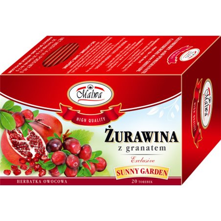 MALWA HERBATA ŻURAWINA Z GRANATEM SUNNY GARDEN 20x2g 40g