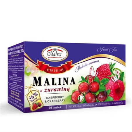 MALWA HERBATA MALINA Z ŻURAWINĄ 20x2g 40g