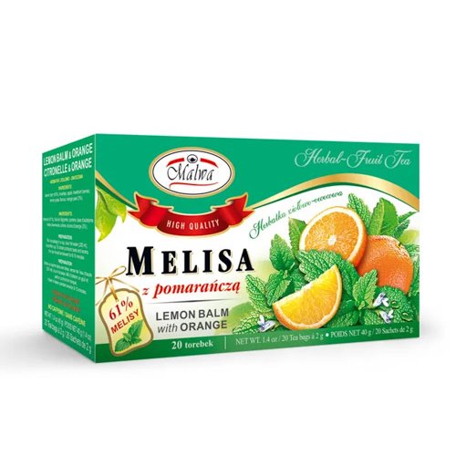 MALWA HERBATA MELISA Z POMARAŃCZĄ 20x2g 40g
