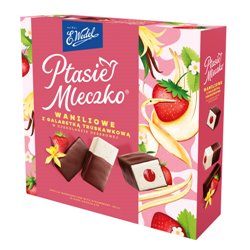 WEDEL PTASIE MLECZKO WANILIOWE Z TRUSKAWKĄ 340g
