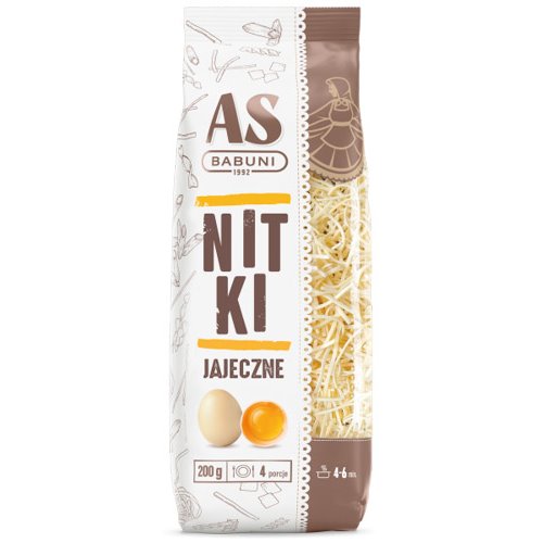 AS BABUNI MAKARON NITKI JAJECZNE 200g
