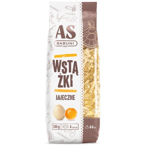 AS BABUNI MAKARON WSTĄŻKI JAJECZNE 200g