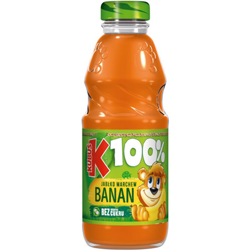 KUBUŚ SOK 100% SZKŁO MARCHEW JABŁKO BANAN 300ml