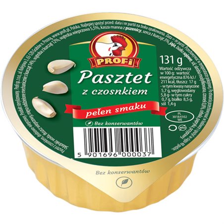 PROFI PASZTET Z DROBIEM I CZOSNKIEM 131g