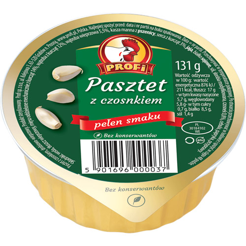 PROFI PASZTET Z DROBIEM I CZOSNKIEM 131g