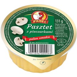 PROFI PASZTET Z DROBIEM I PIECZARKAMI 131g