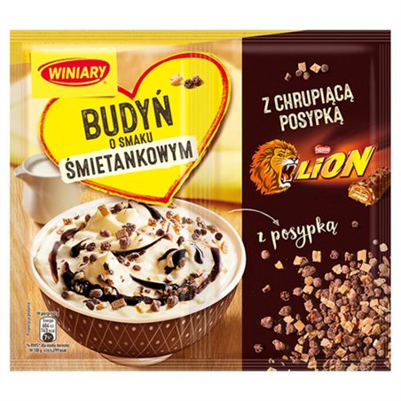 WINIARY BUDYŃ BEZ CUKRU ŚMIETANKOWY Z POSYPKĄ LION 59g