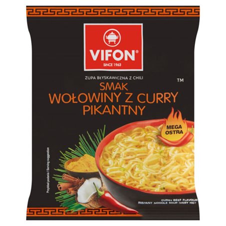 VIFON ZUPA BŁYSKAWICZNA SMAK WOŁOWINY CURRY PIKANTNA 70g