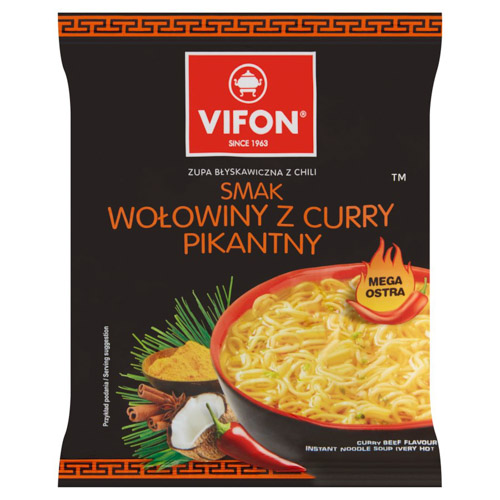 VIFON ZUPA BŁYSKAWICZNA SMAK WOŁOWINY CURRY PIKANTNA 70g