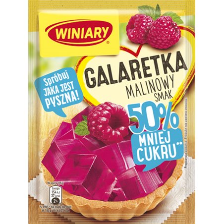 WINIARY GALARETKA MALINA 50% MNIEJ CUKRU 39g